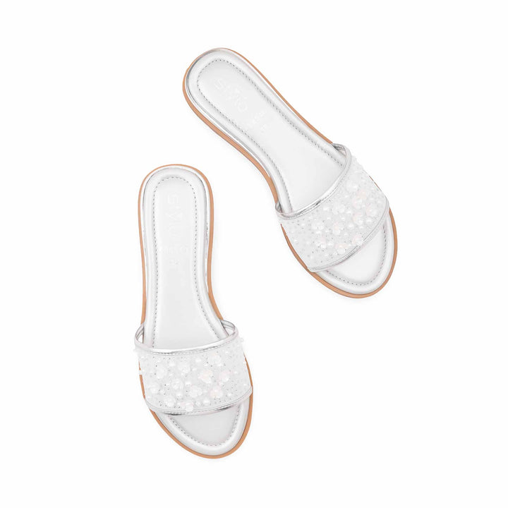 Silver Formal Slipper For Women FR8540