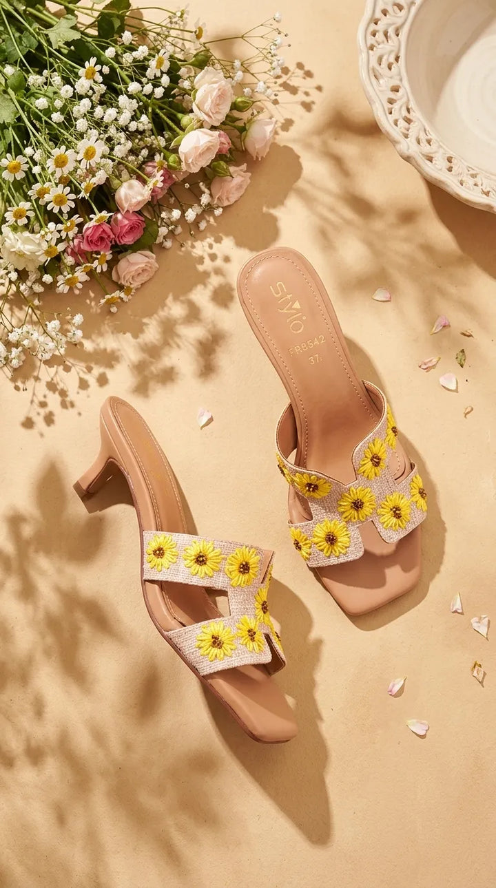 Yellow Formal Slipper For Women FR8542