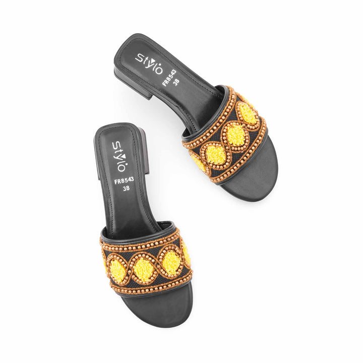 Yellow Formal Slipper For Women FR8543