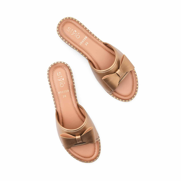 Golden Formal Slipper For Ladies FR8550