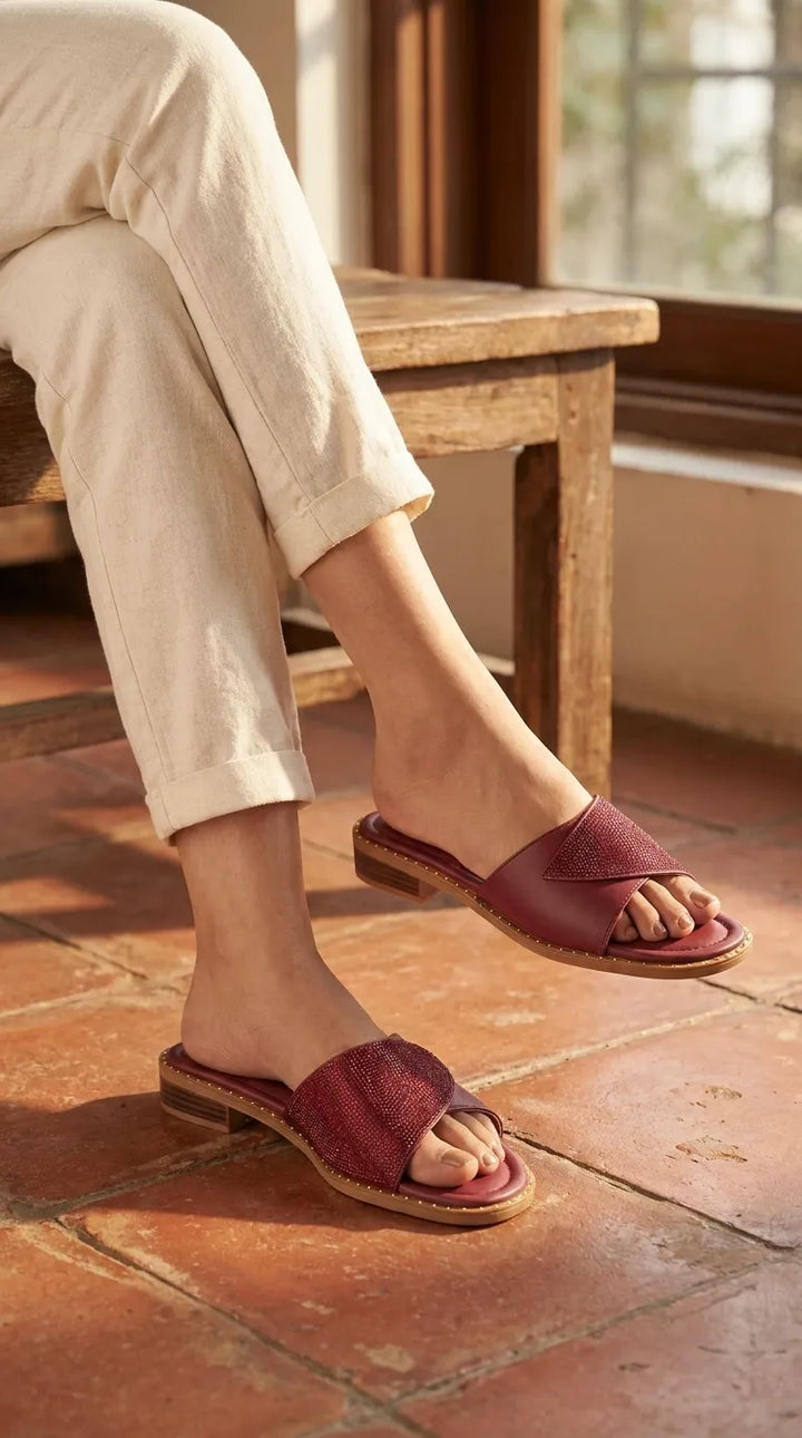 Maroon Formal Slipper For Women FR8551