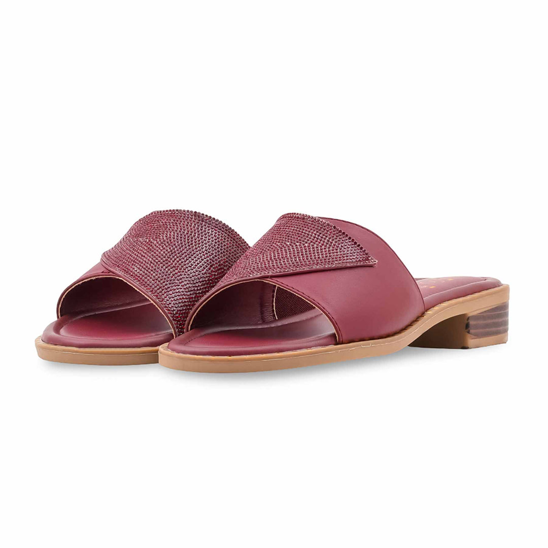 Maroon Formal Slipper For Women FR8551