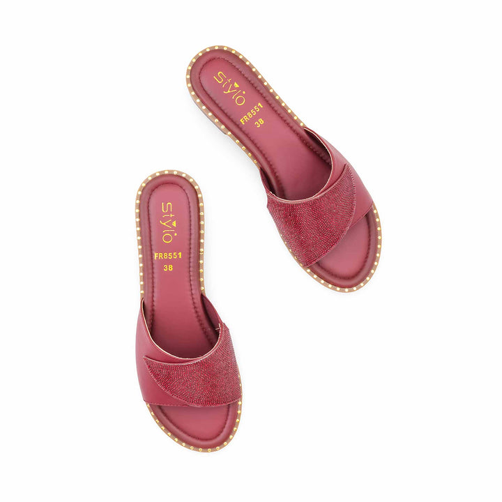 Maroon Formal Slipper For Women FR8551