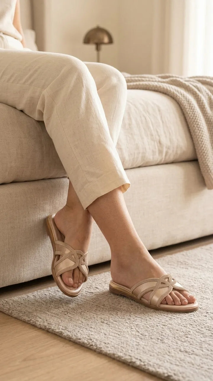 Golden Formal Slipper For Women FR8553