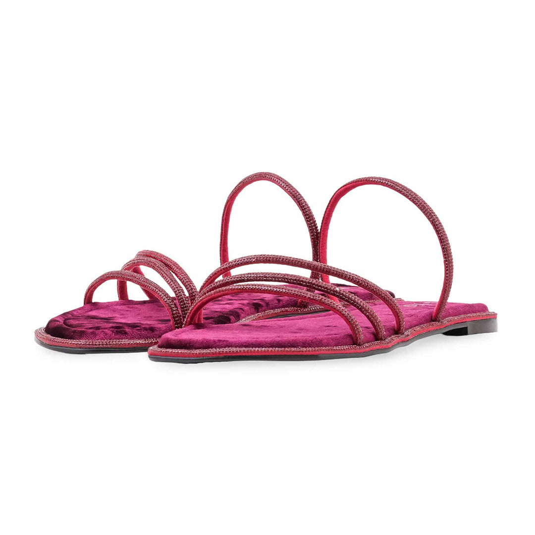 Maroon Formal Slipper For Women FR8558