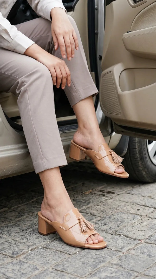 Beige Formal Slipper For Women FR8590
