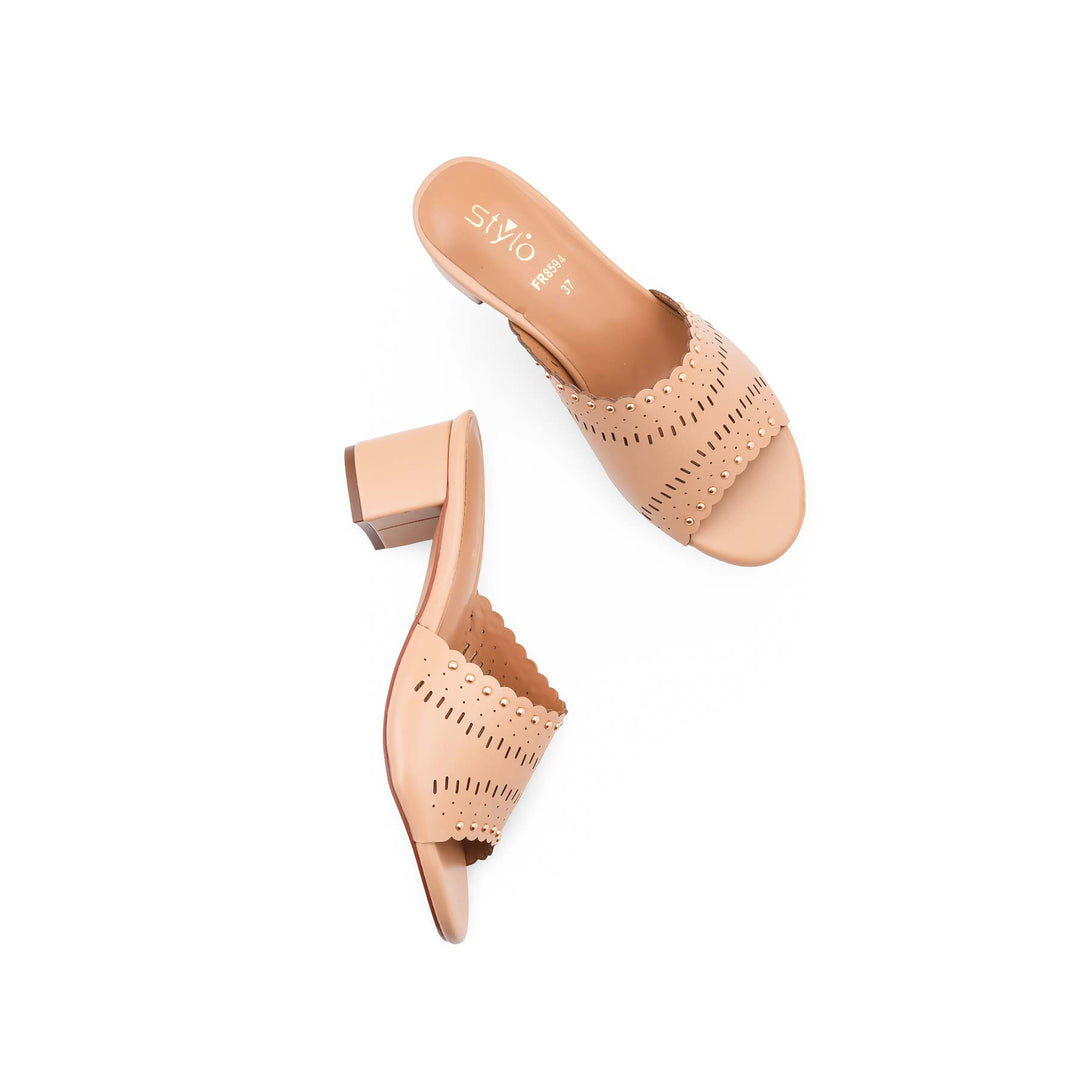 Beige Formal Slipper For Women FR8594