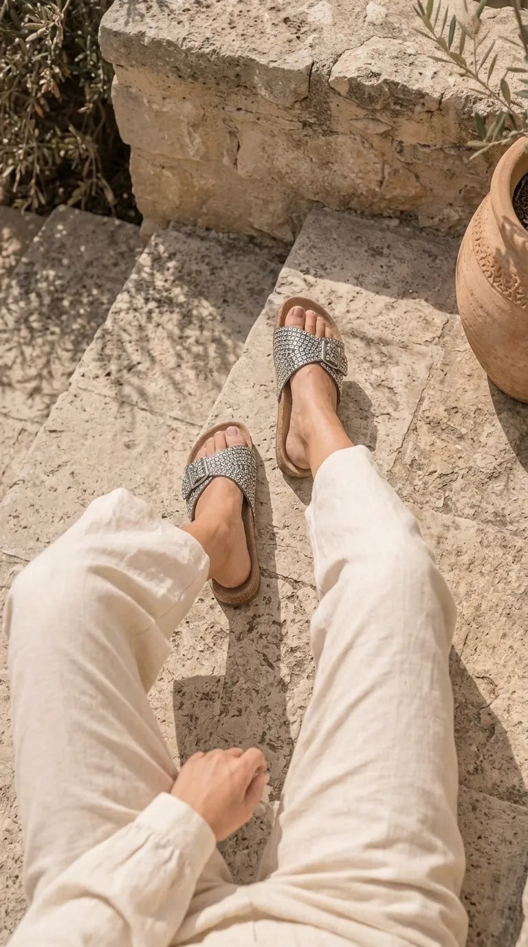 Silver Formal Slipper For Ladies FR8612