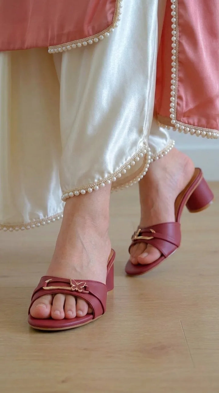 Maroon Formal Slipper For Ladies FR8640