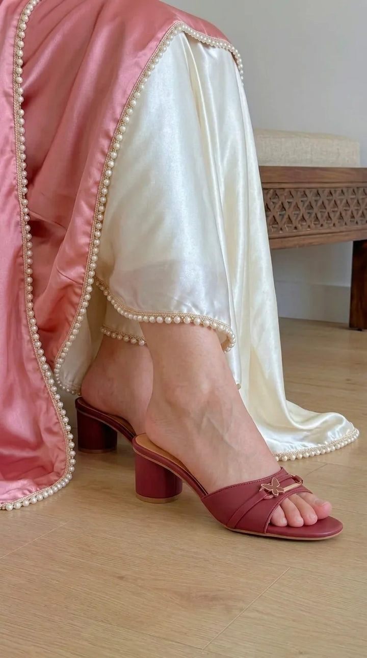 Maroon Formal Slipper For Ladies FR8640