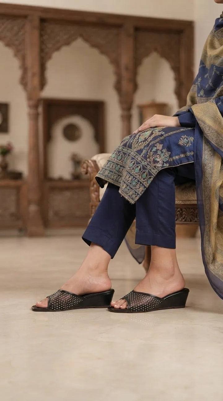 Black Formal Slipper For Women FR8685