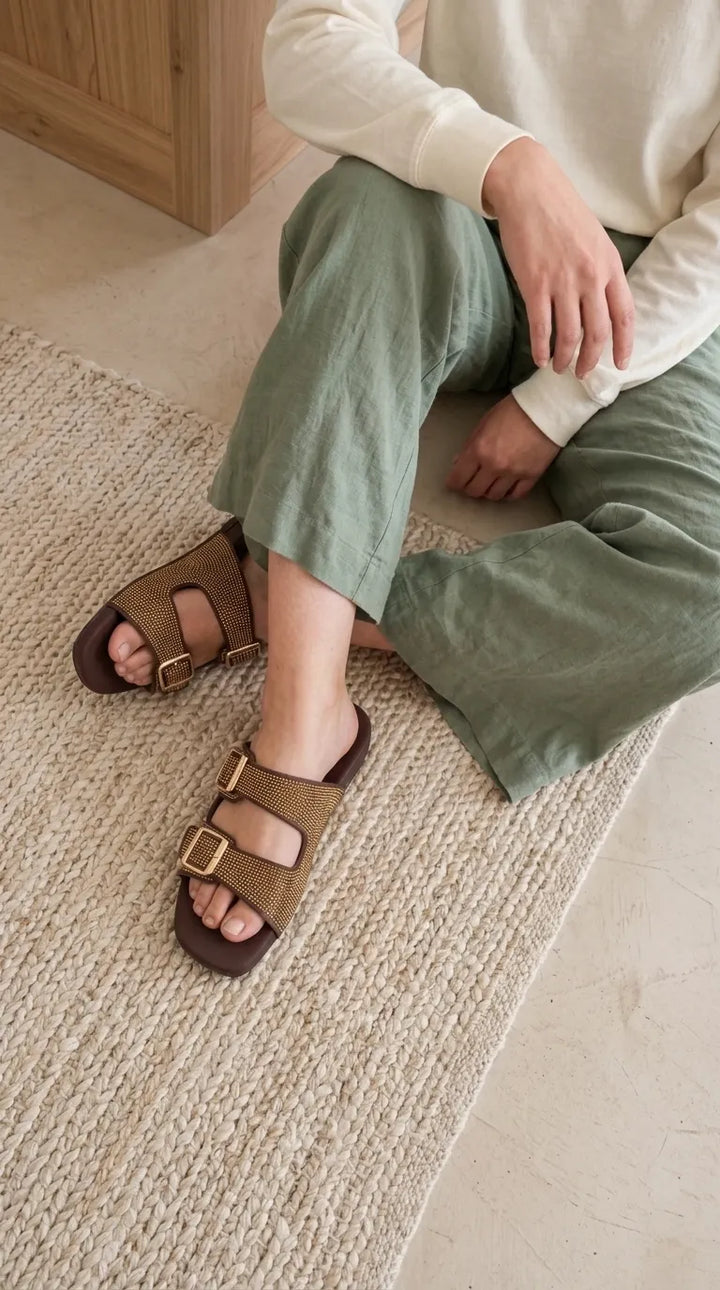 Brown Formal Slipper For Ladies FR8694
