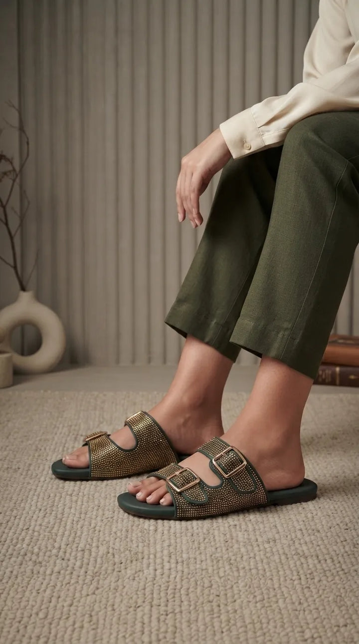 Green Formal Slipper For Women FR8694