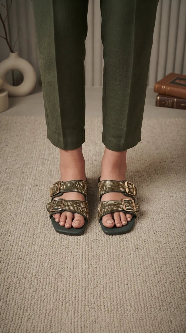 Green Formal Slipper For Women FR8694