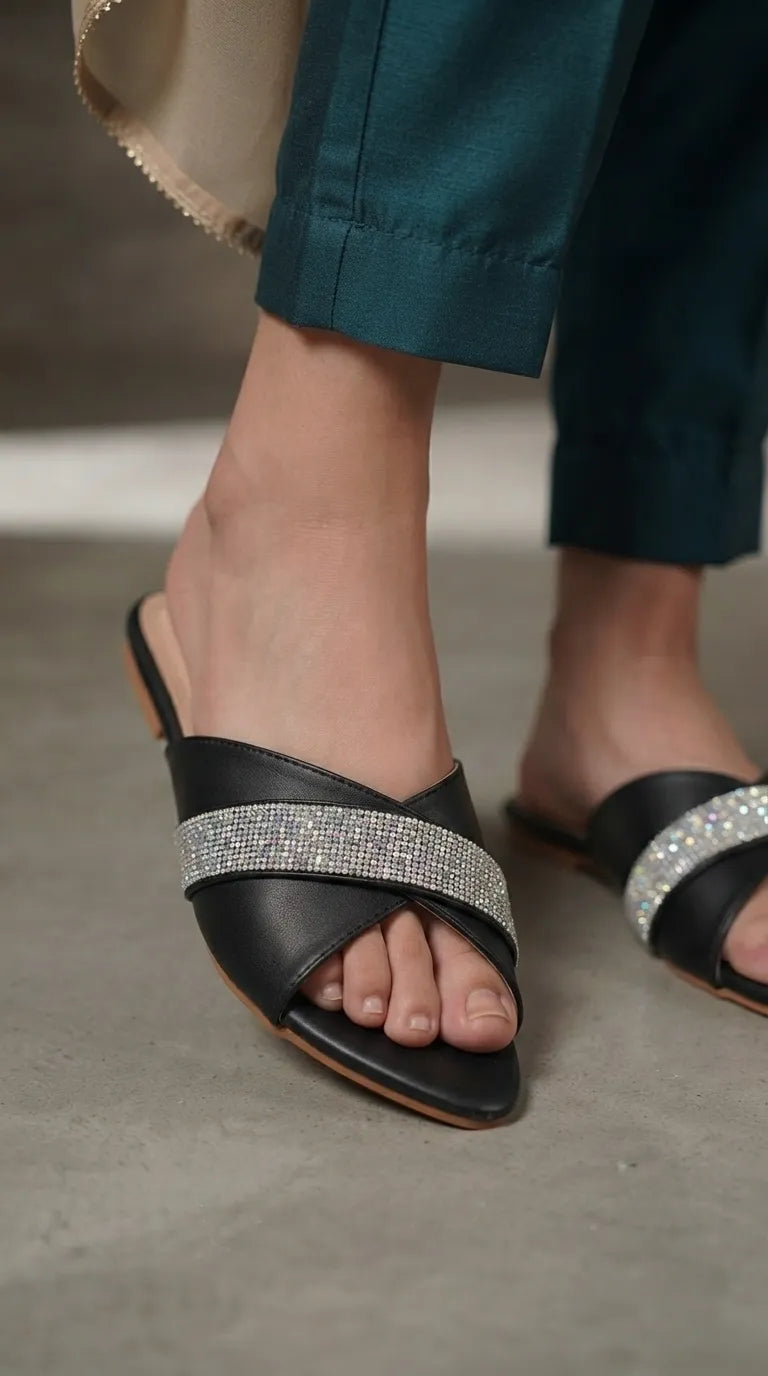 Black Formal Slipper For Women FR8740