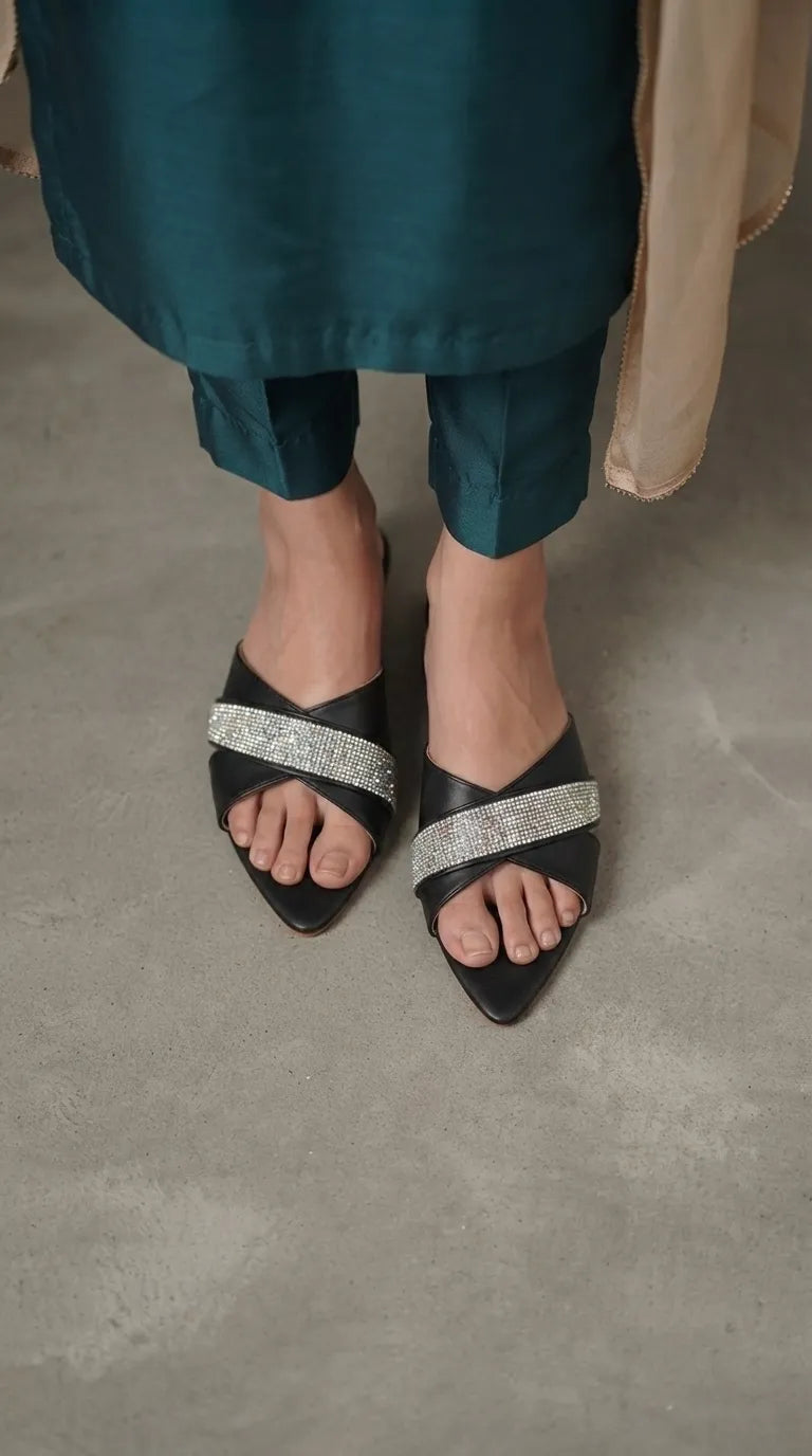 Black Formal Slipper For Women FR8740