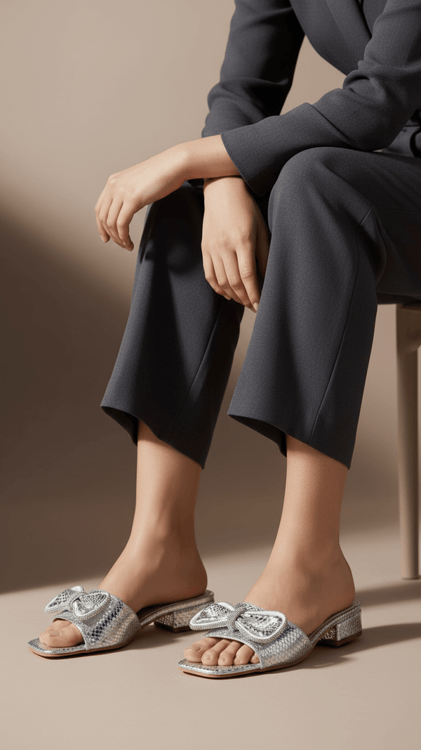 Silver Formal Slipper For Women FRS006