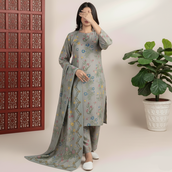 3 PC Unstitched Printed Suit