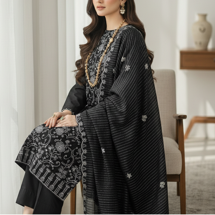 3PC Unstitched Embroidered Suit US5510