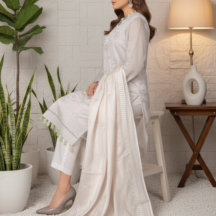 3PC Unstitched Embroidered Suit UW5000