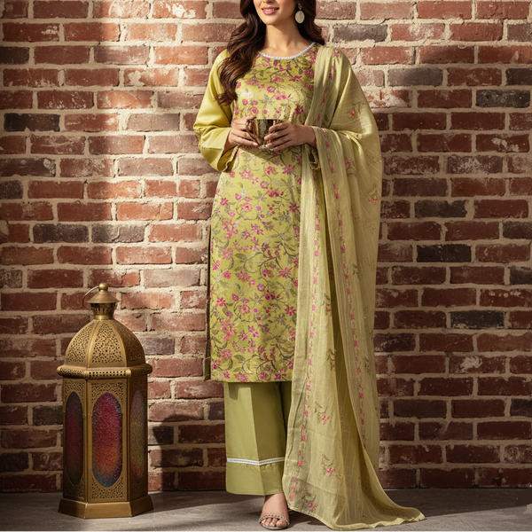 3PC Unstitched Embroidered Suit US5492