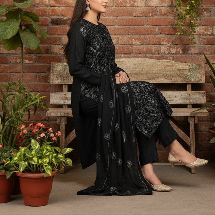 3PC Unstitched Embroidered Suit US5494