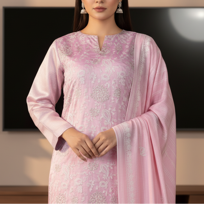 3PC Unstitched Embroidered Suit US5506