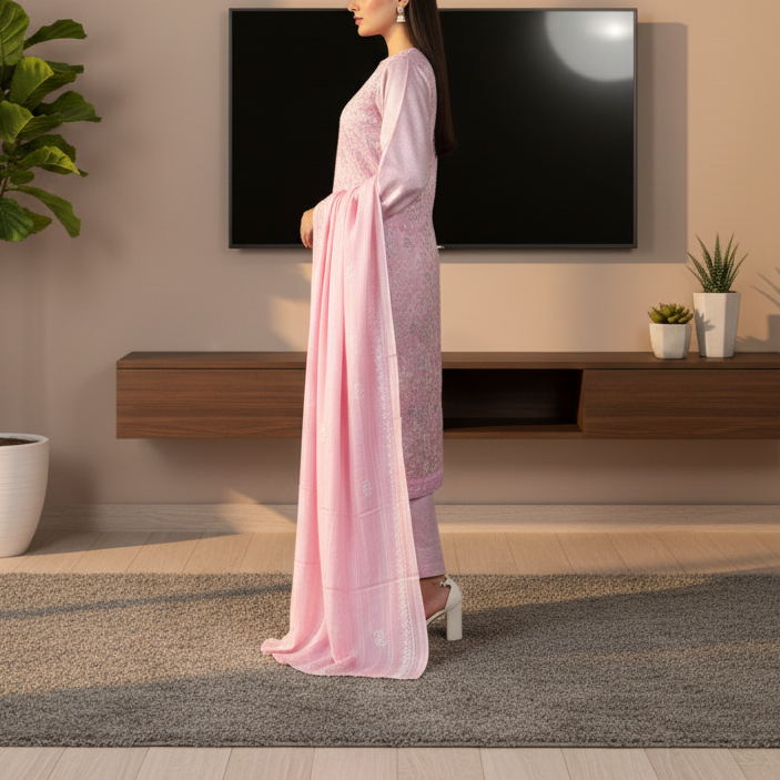 3PC Unstitched Embroidered Suit US5506