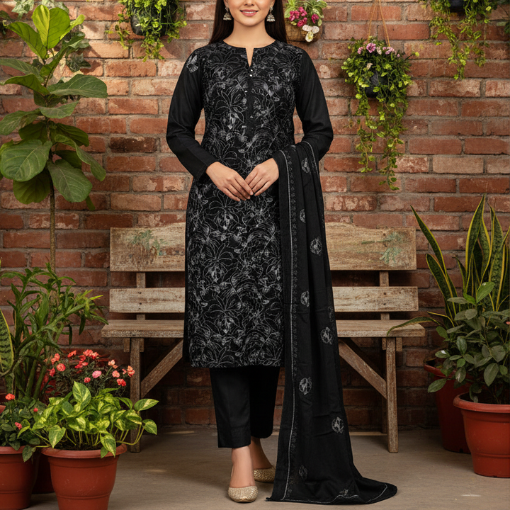 3PC Unstitched Embroidered Suit US5494
