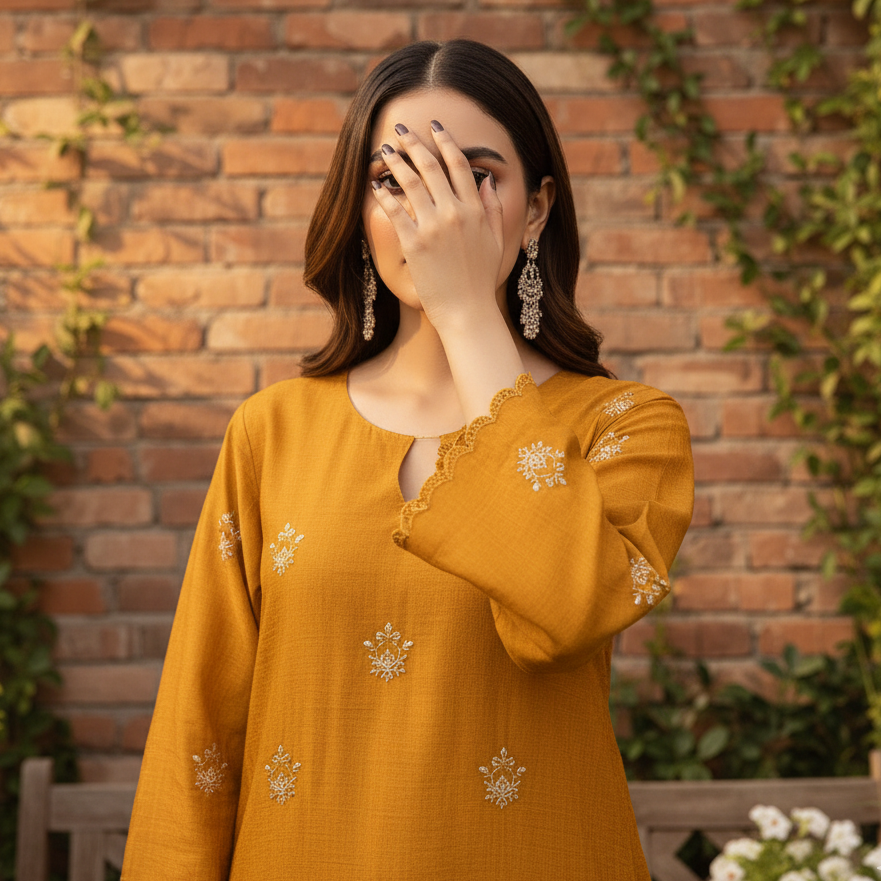 3PC Unstitched Embroidered Suit US5503