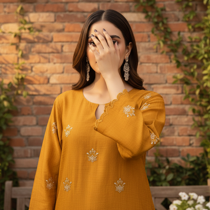 3PC Unstitched Embroidered Suit US5503