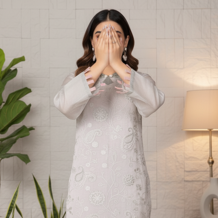 3PC Unstitched Embroidered Suit UW5000