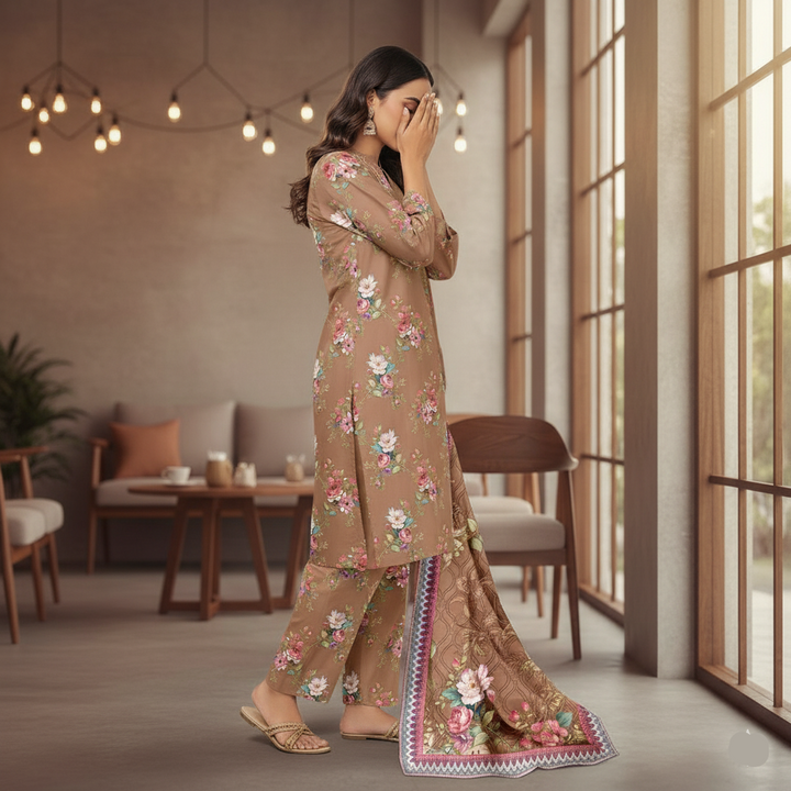 3PC Unstitched Printed Suit US5536