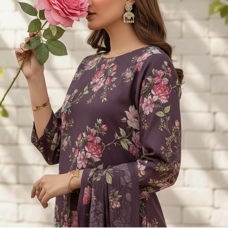 3PC Unstitched Printed Suit US5535