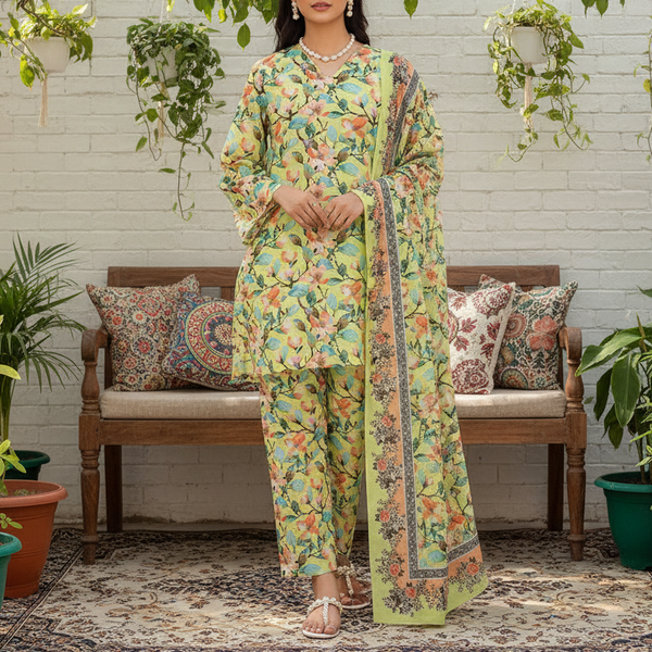 3PC Unstitched Printed Suit US5533