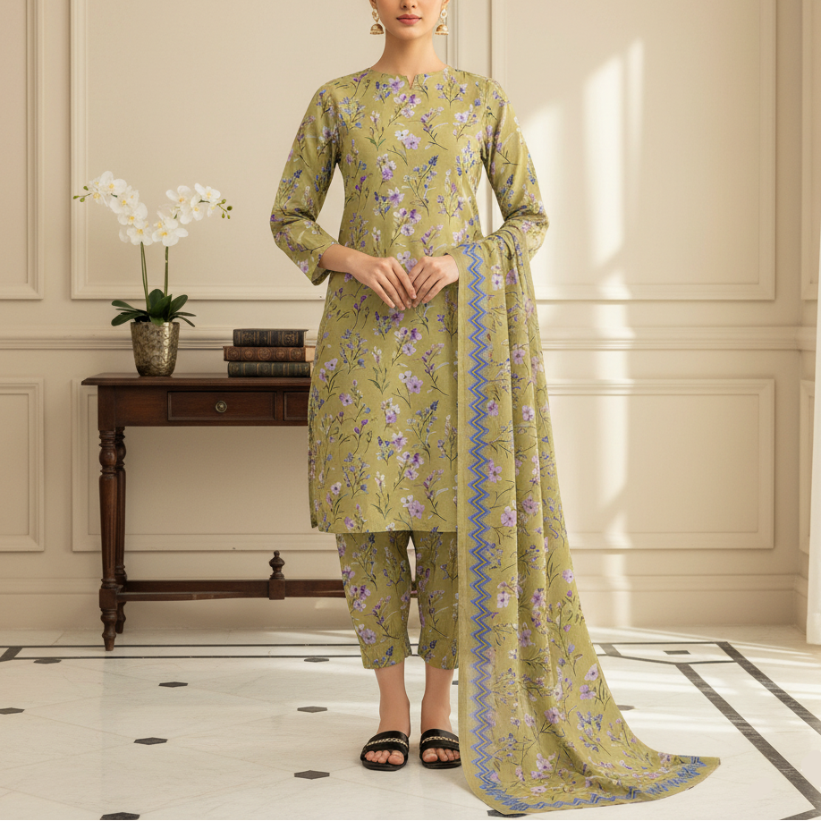 3PC Unstitched Printed Suit US5530