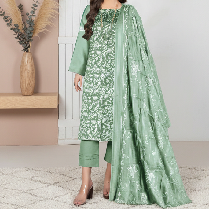 3PC Unstitched Embroidered Suit US5507