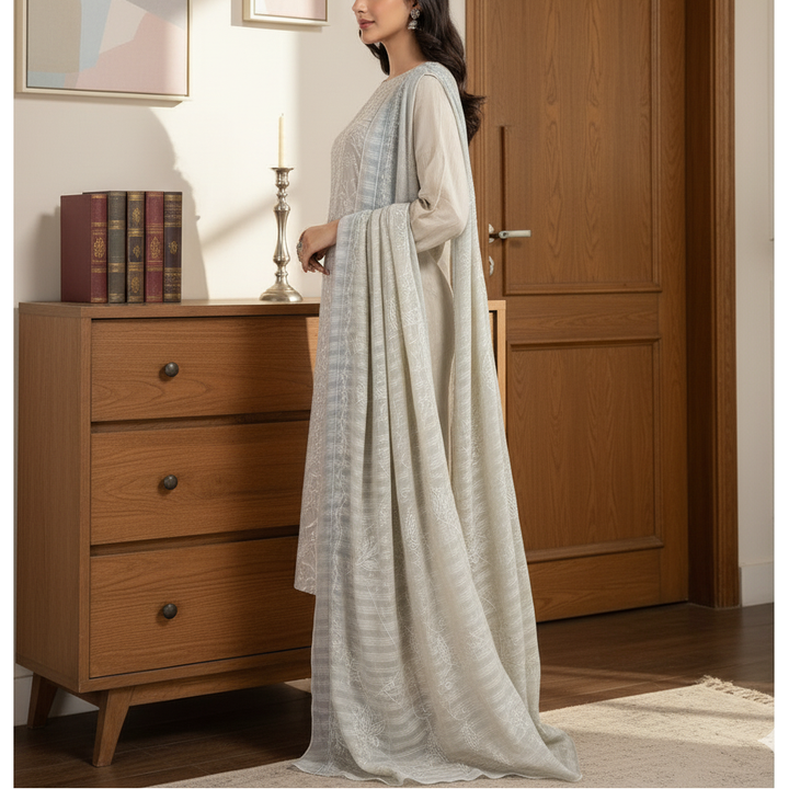 3PC Unstitched Embroidered Suit US5508