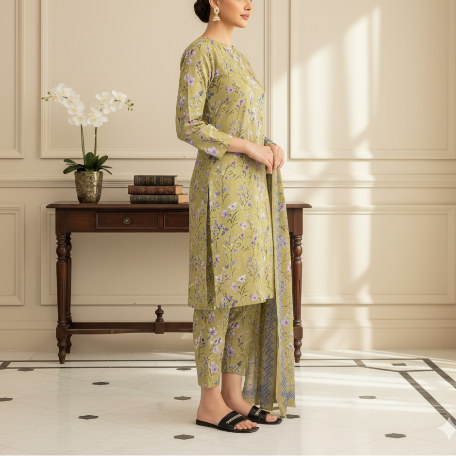 3PC Unstitched Printed Suit US5530