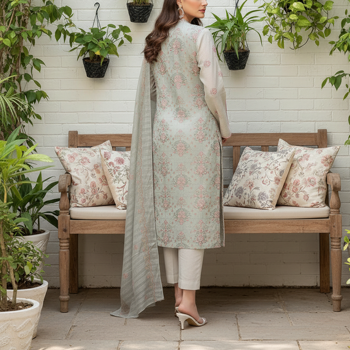 3PC Unstitched Embroidered Suit US5511