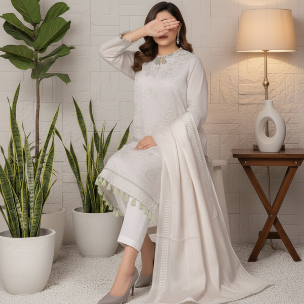 3PC Unstitched Embroidered Suit UW5000