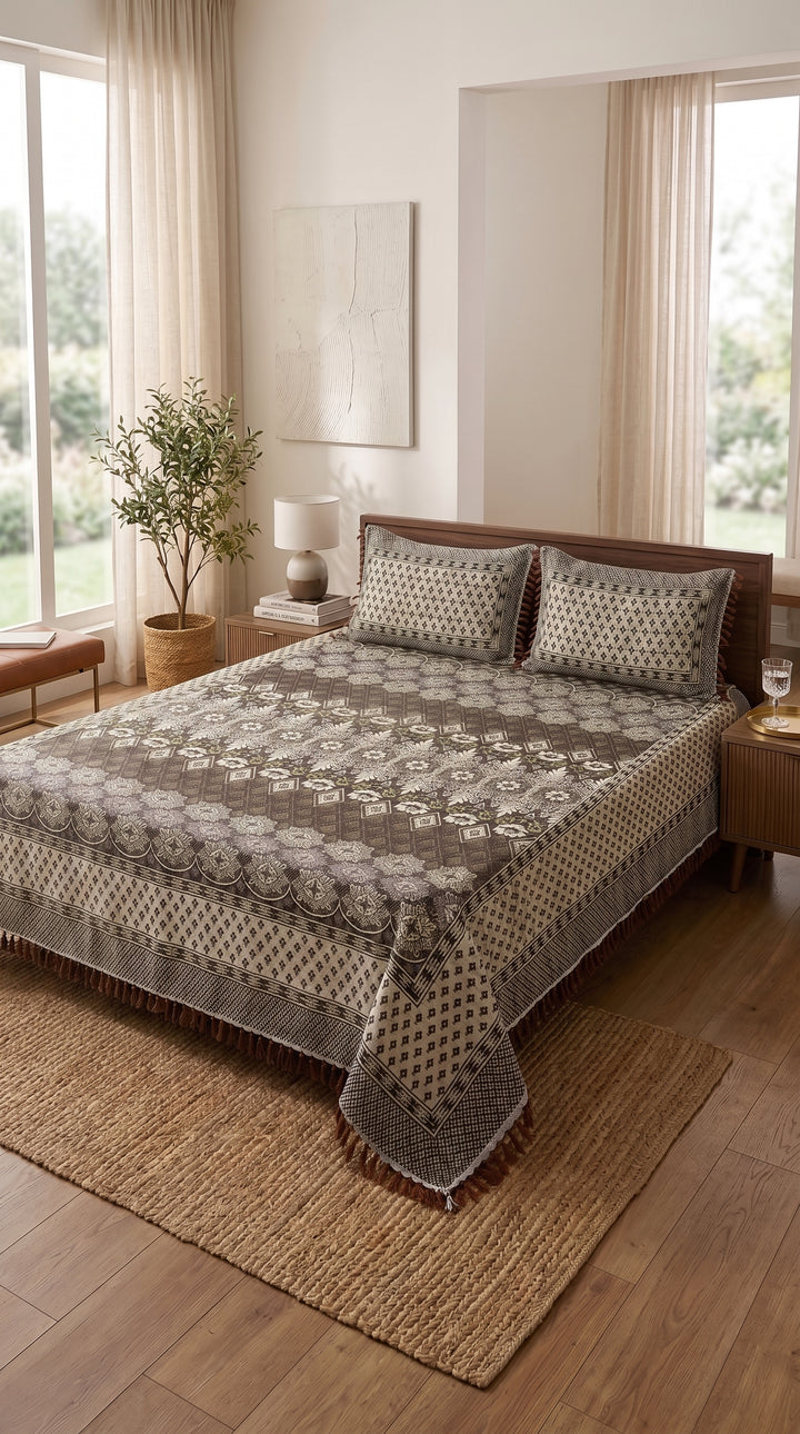 Multani Mailkhor - Double Bed Bedsheet HT100606