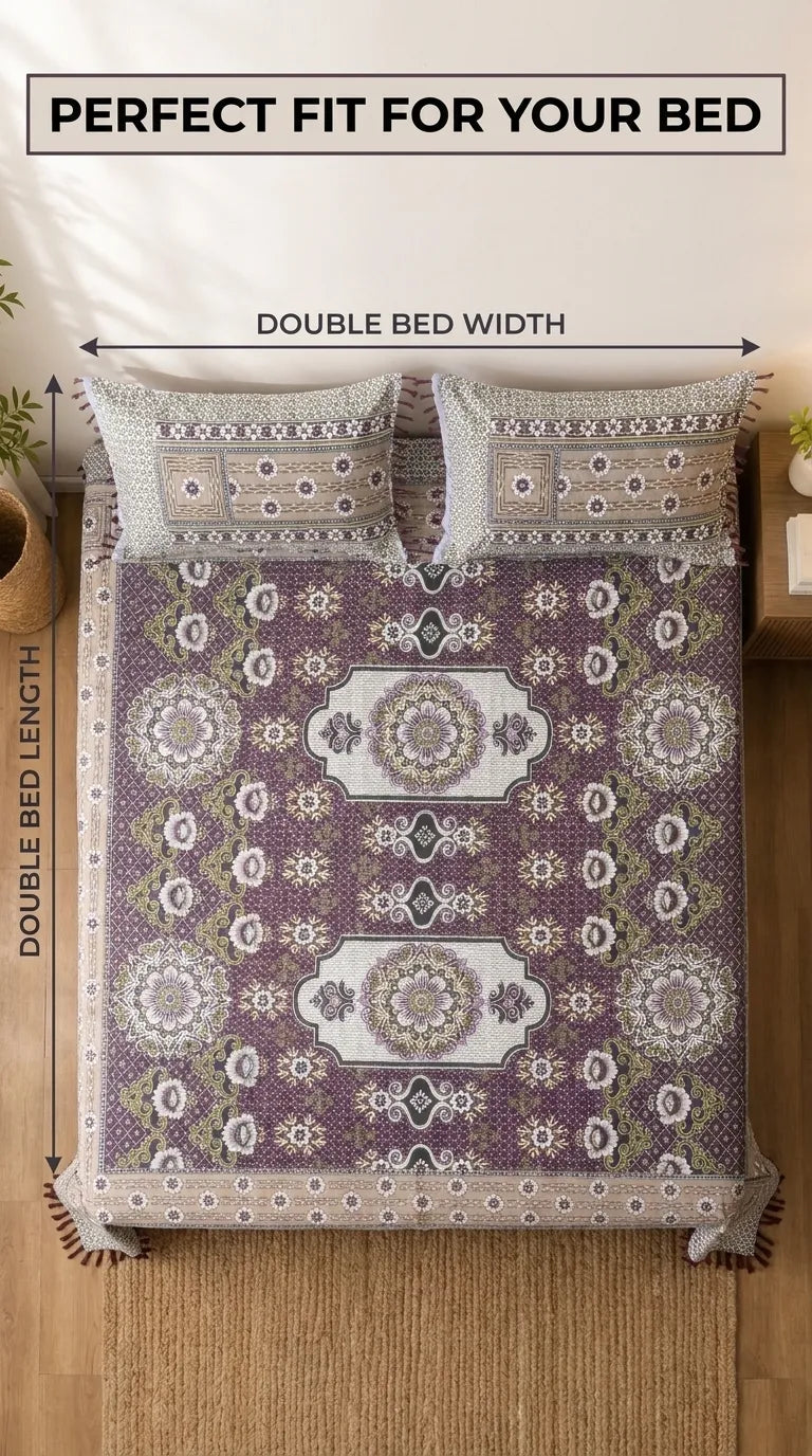Multani Mailkhor - Double Bed Bedsheet HT100602