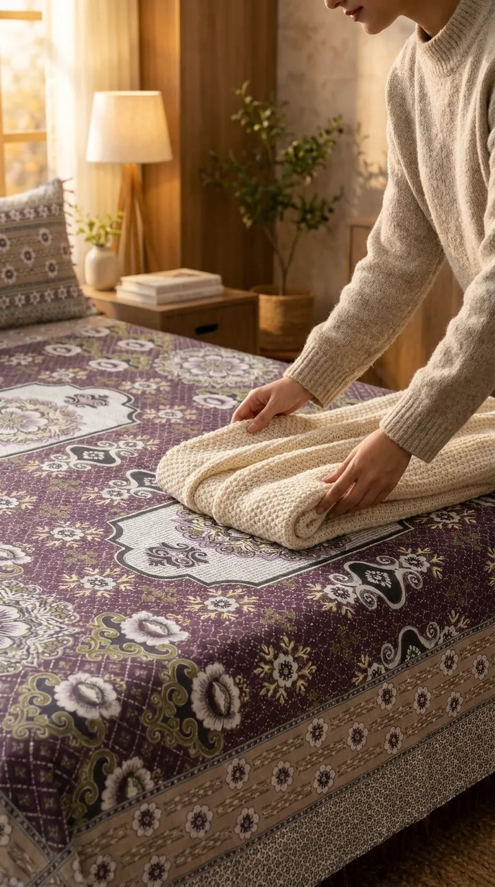 Multani Mailkhor - Double Bed Bedsheet HT100602