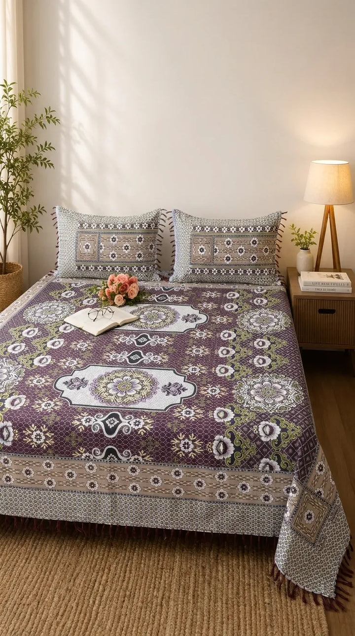 Multani Mailkhor - Double Bed Bedsheet HT100602