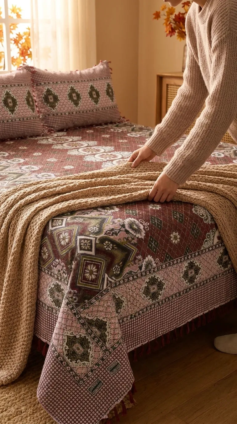 Multani Mailkhor - Double Bed Bedsheet HT100605