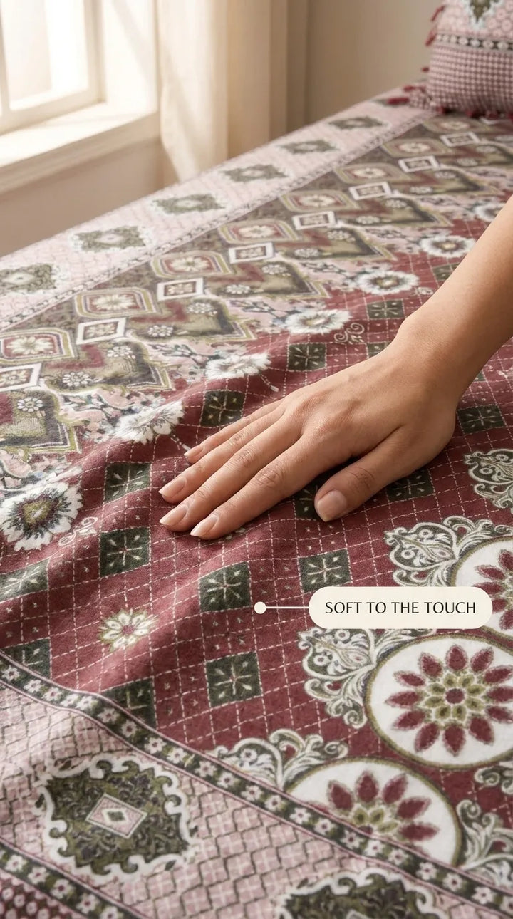 Multani Mailkhor - Double Bed Bedsheet HT100605