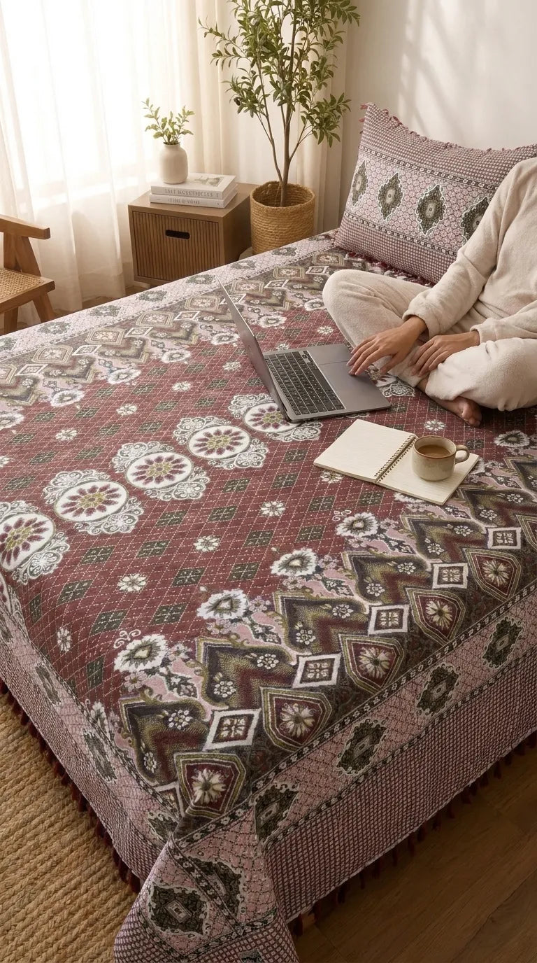 Multani Mailkhor - Double Bed Bedsheet HT100605