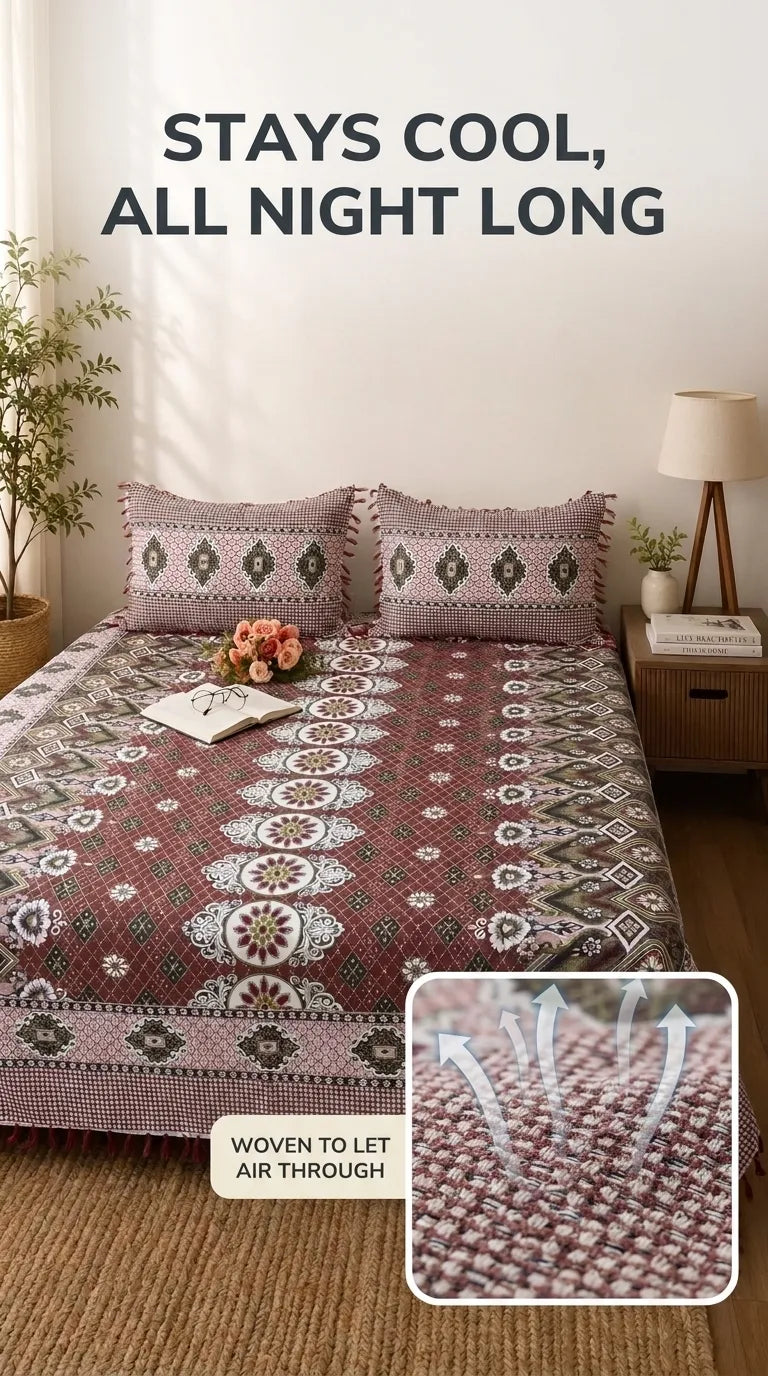 Multani Mailkhor - Double Bed Bedsheet HT100605