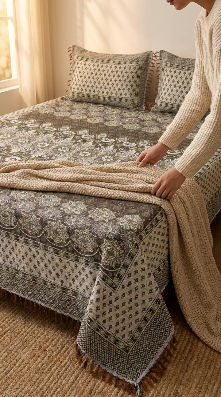 Multani Mailkhor - Double Bed Bedsheet HT100606